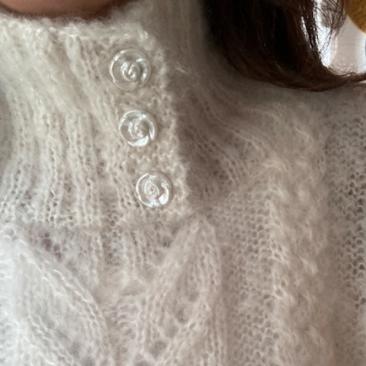 Pull Col Roulé Ecru